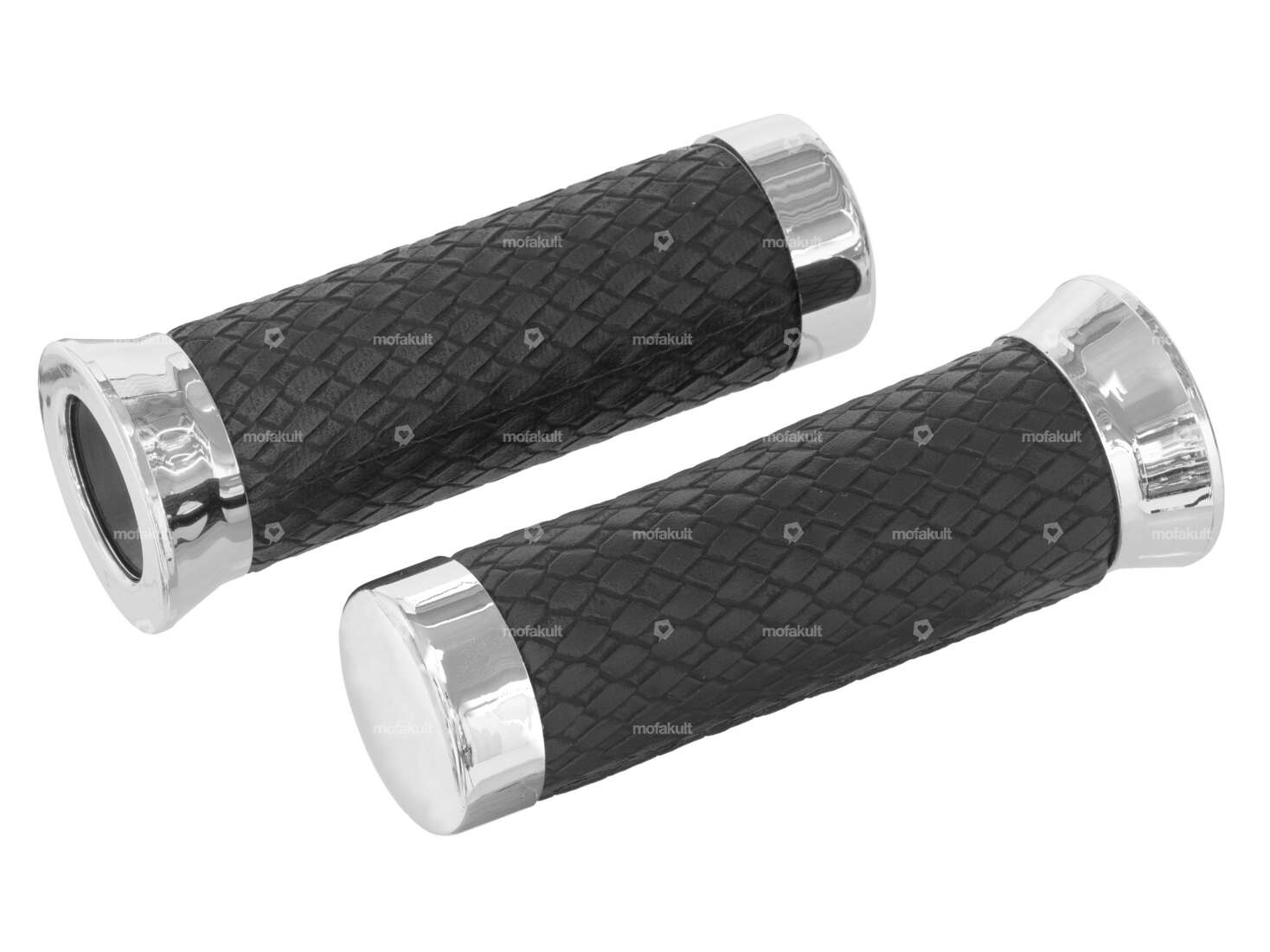 Griffe Kunstleder Schuppen schwarz / Chrom Carousel Image 1