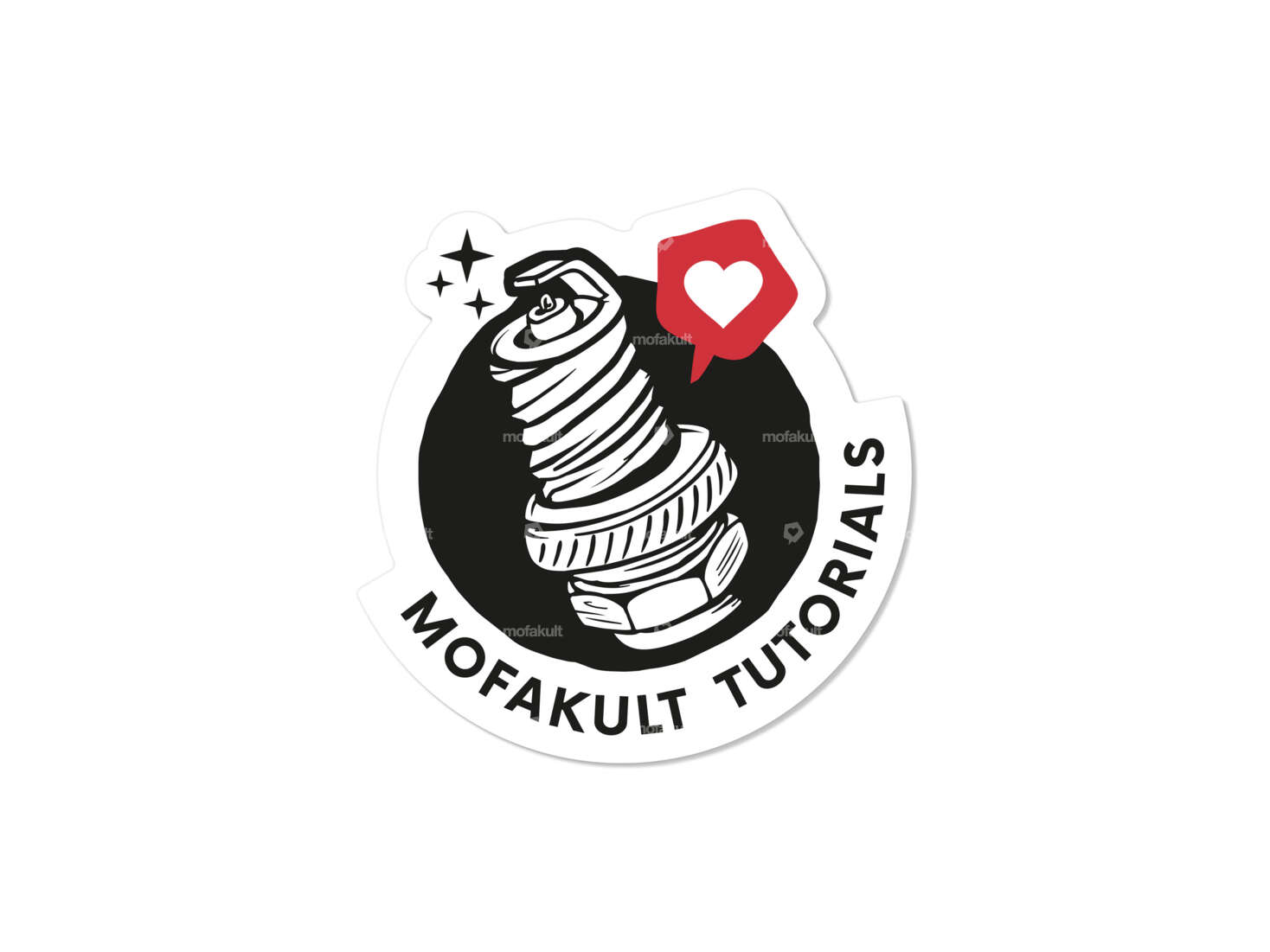 Sticker "mofakult Tutorials" Ø 40 mm Carousel Image 1