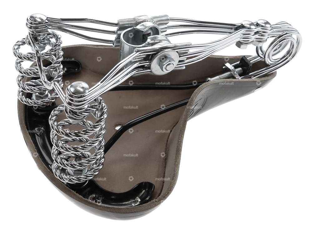 Tabor Sattel Leder Tonnenfeder gedreht schwarz Carousel Image 6