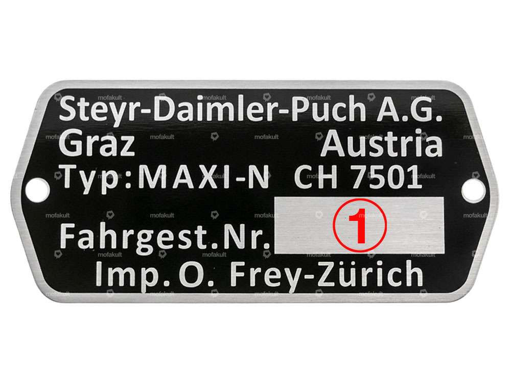 Typenschild CH7501 | Puch Maxi N Carousel Image 2