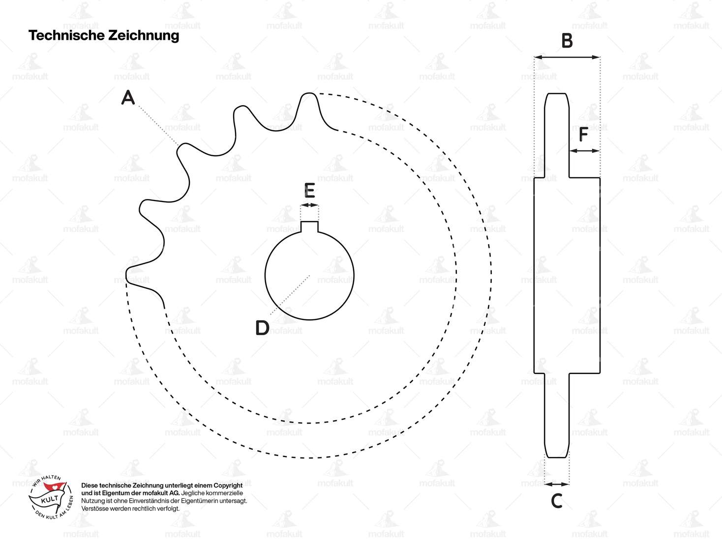 GPO Ritzel 14 Zähne mit Konus Chrom | Sachs 50/2 Carousel Image 3