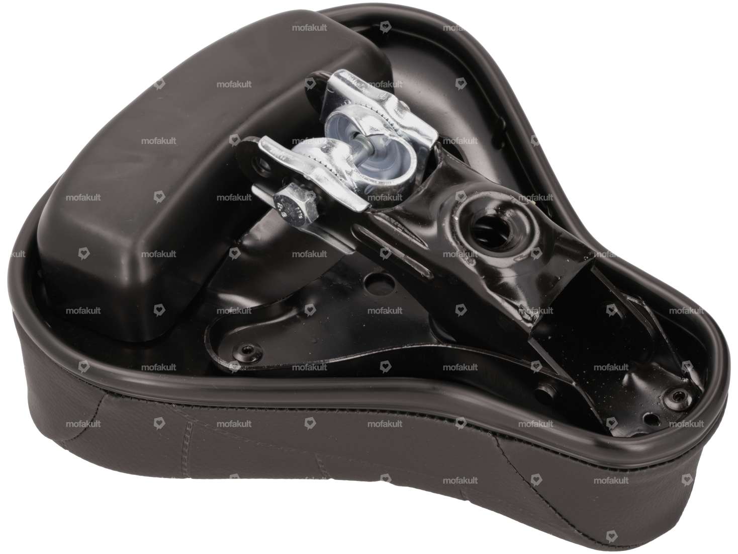 Sattel gefedert «PUCH» niedrig mit Werkzeugbox schwarz (1A-Qualität) Carousel Image 3