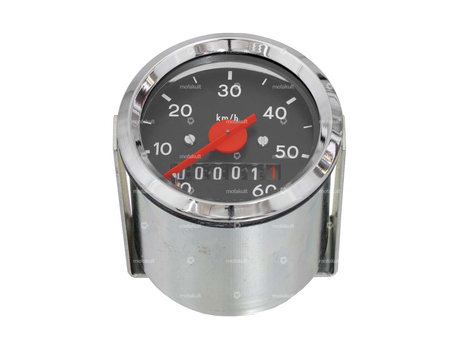Speedometer 60 km/h Ø 48 mm black / chrome Carousel Image 1