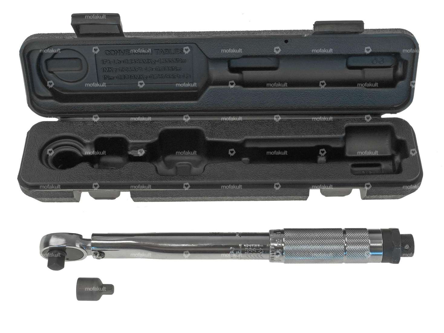 IceToolz torque wrench 3/8" with 1/4" adapter 5 - 25 Nm Carousel Image 2