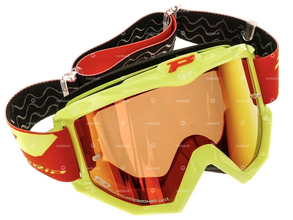 ProGrip goggles MX 3201 Raceline yellow orange mirrored Carousel Image 1