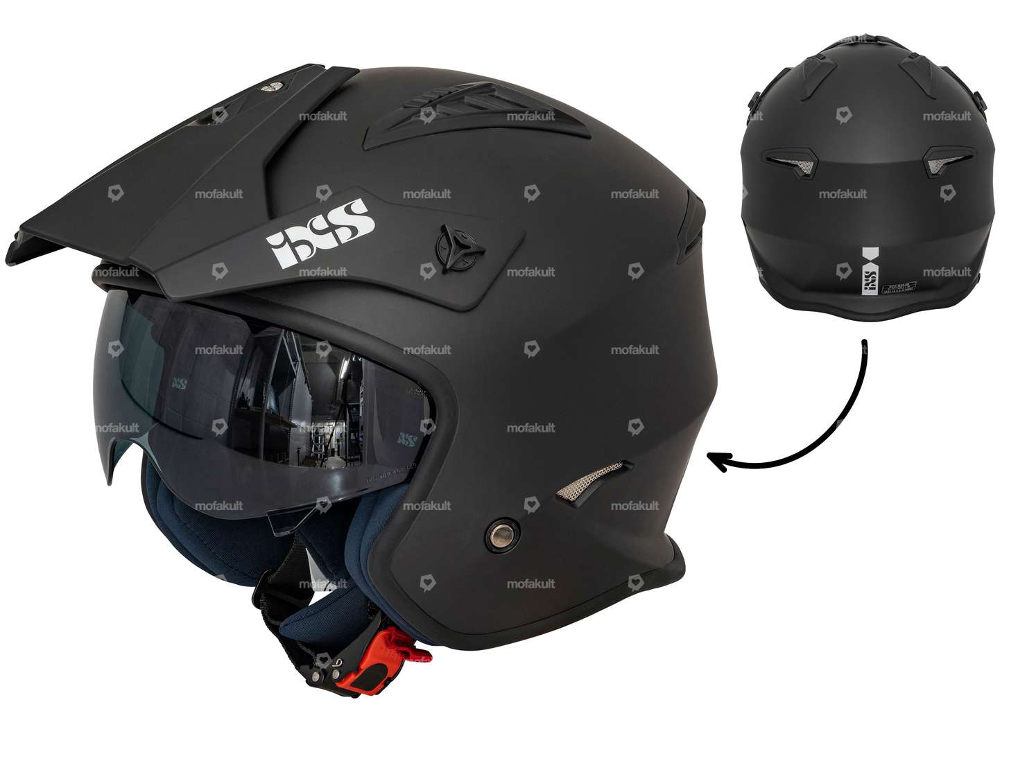 IXS Jethelm Enduro schwarz matt Carousel Image 1