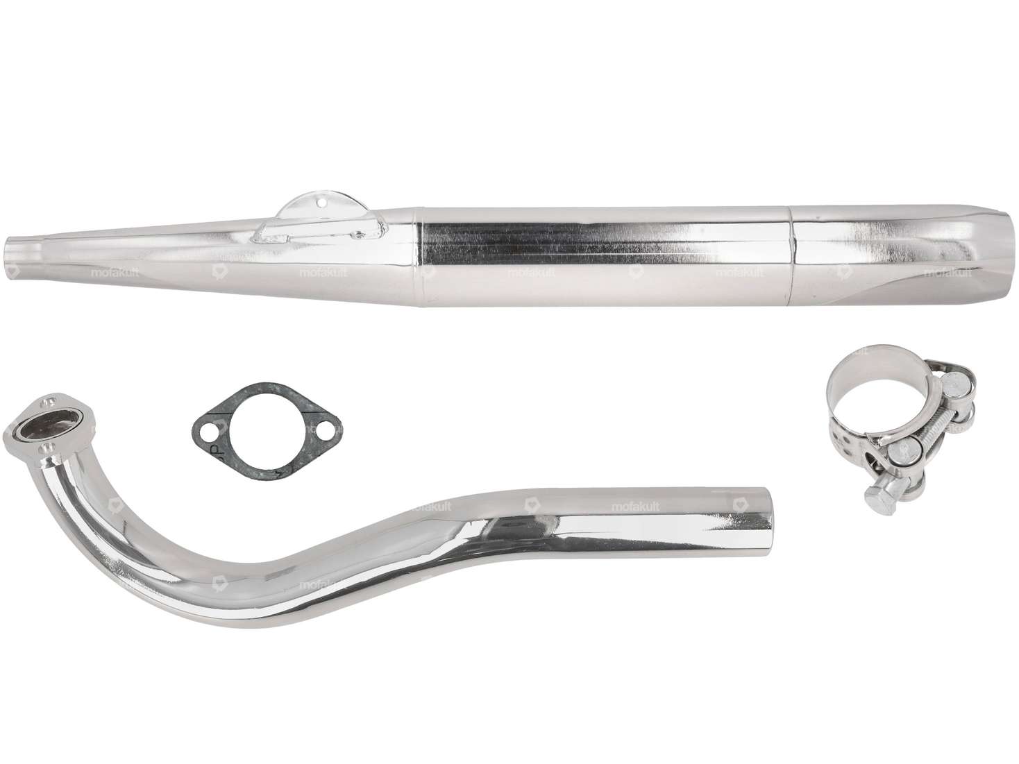 swiing® ingenious exhaust cigar 28 / 70 mm chrome | Puch Supermaxi LG1/LG2 Carousel Image 1