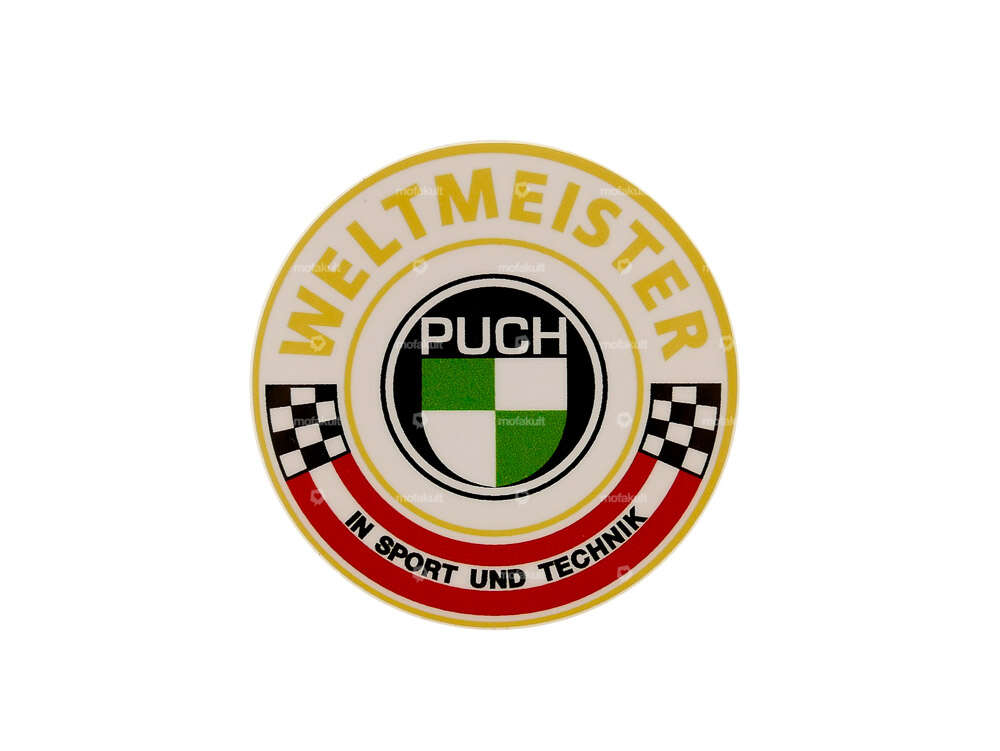 Aufkleber «Puch Weltmeister» Ø 53 mm Carousel Image 1