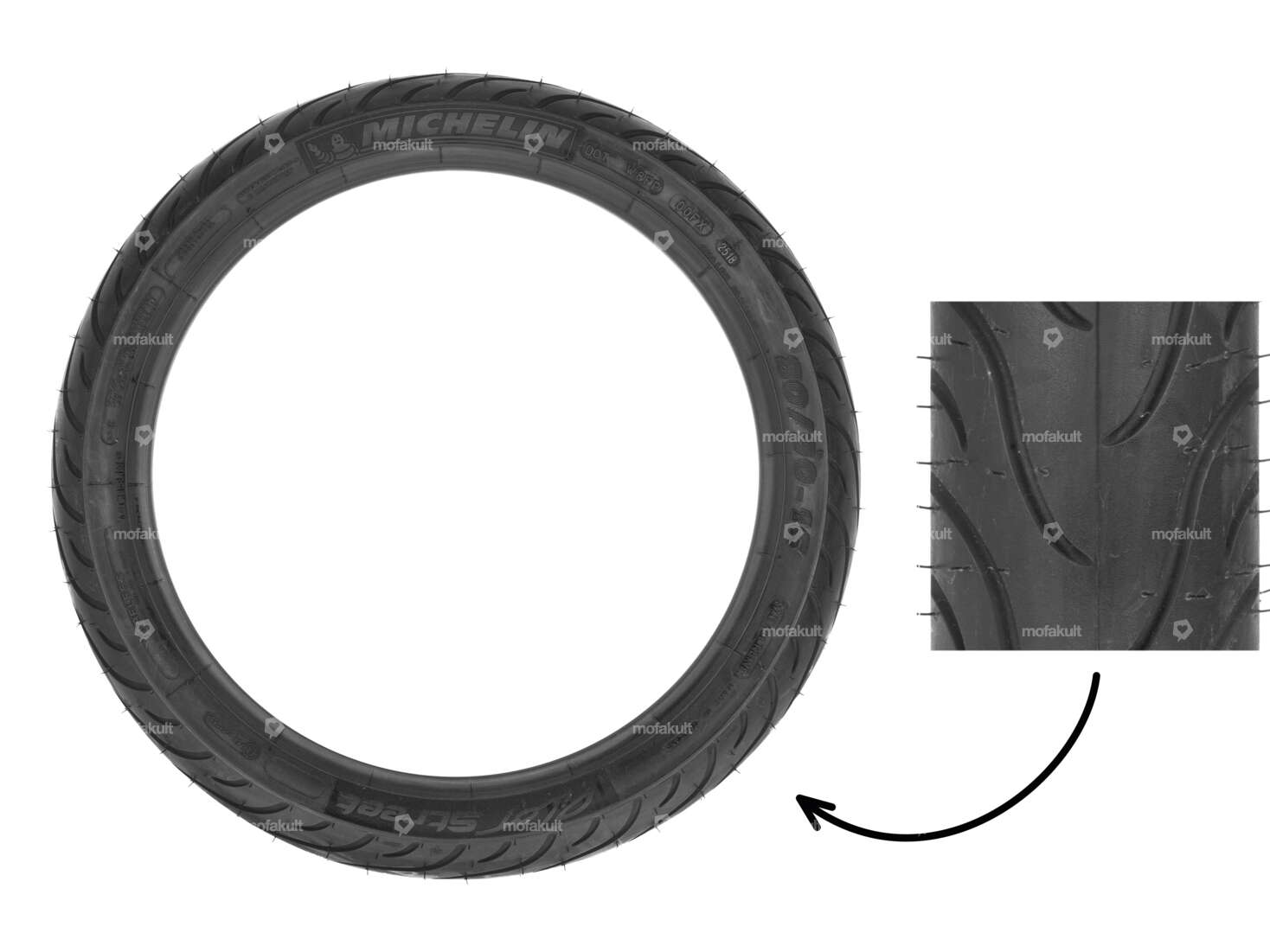 Michelin 80/90 x 16" Reifen Pilot Street Semi-Slick Carousel Image 1