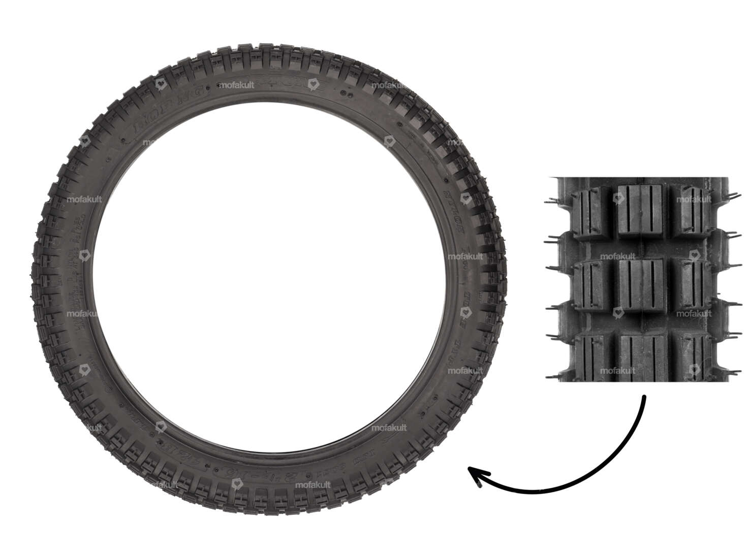 Fortune 2.50 x 16" tires F-879 4 P.R. lugs Carousel Image 1