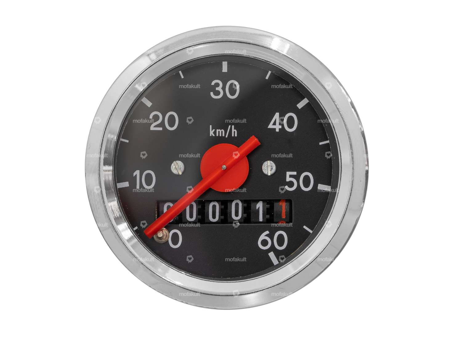 Speedometer 60 km/h Ø 48 mm black / chrome Carousel Image 2