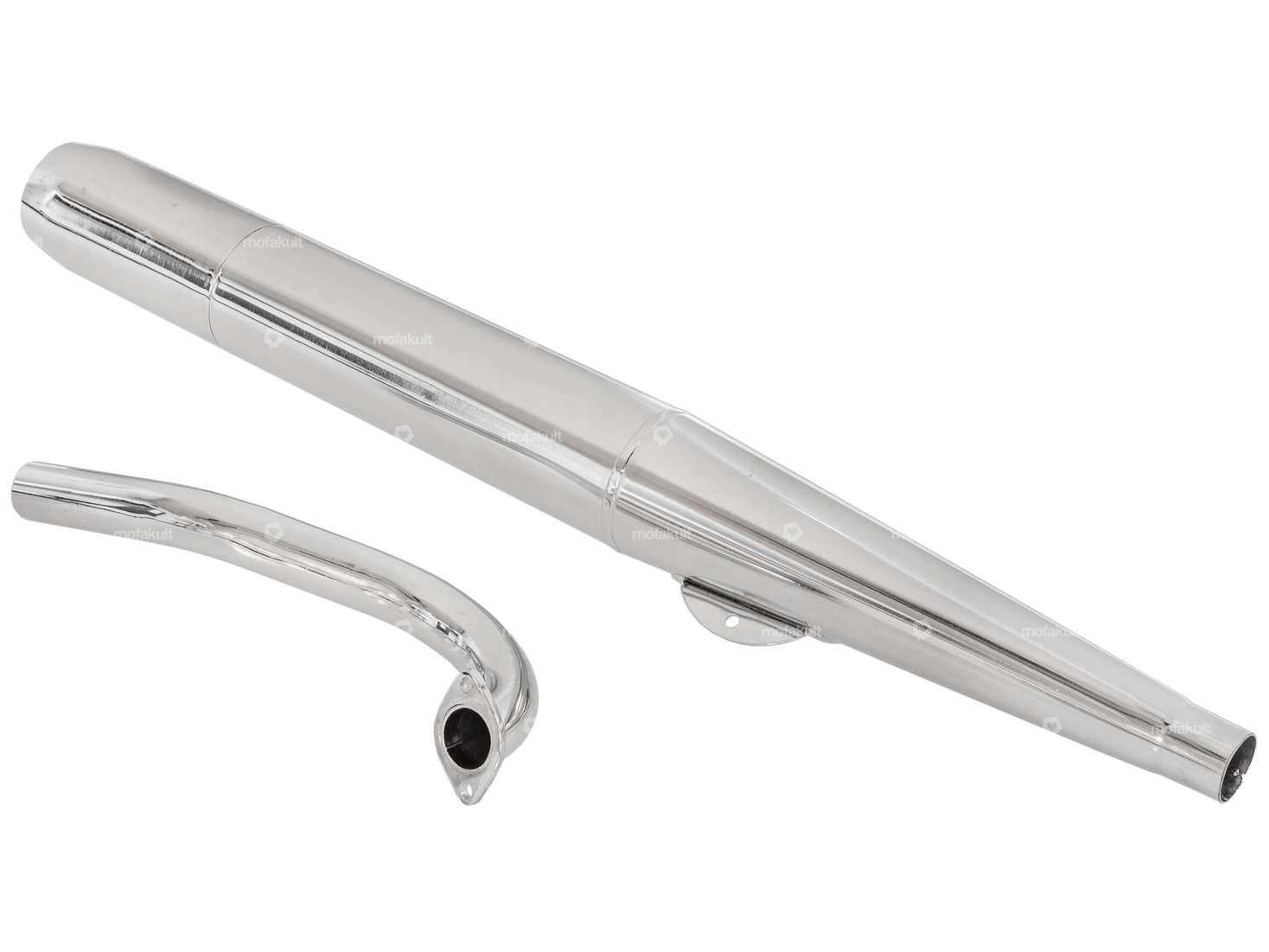 Auspuff Zigarre 28 mm Chrom | Puch Maxi S, N / X30 NS, NL Carousel Image 3