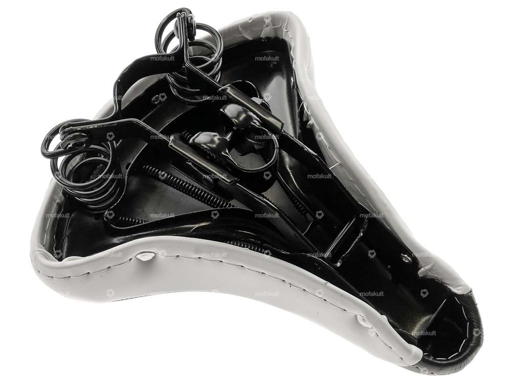 Sattel Comfort Tonnenfedern schwarz / weiss Carousel Image 3