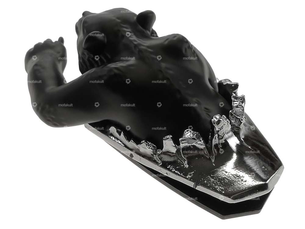 Decorative figure Hunting Bear large chrome / black Carousel Image 3