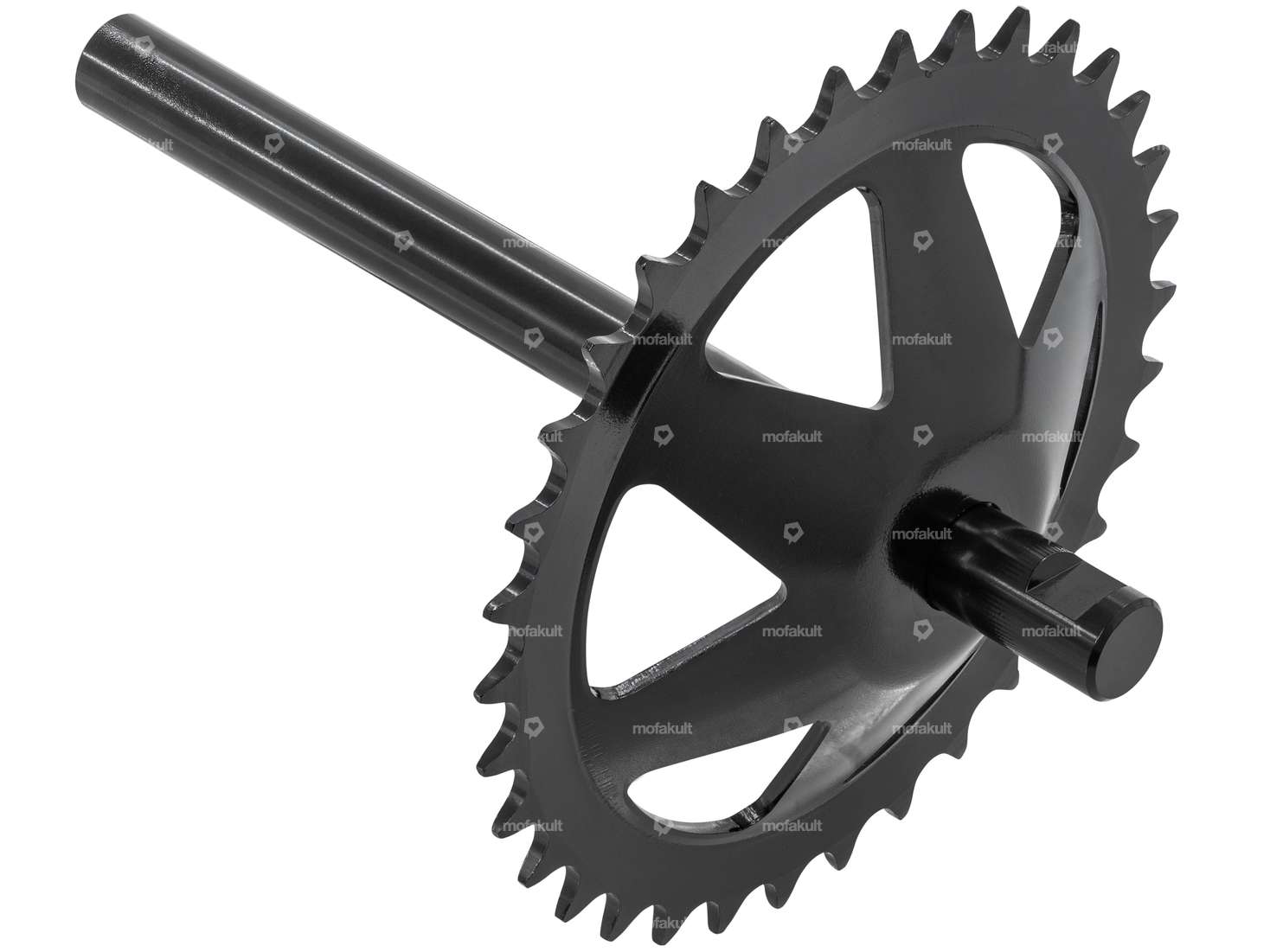 GPO pedal axle with rim 34 teeth black | Puch X30 Velux Carousel Image 1