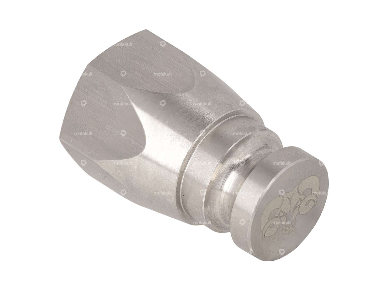 66HEROES Aufnahmezapfen M12x1 Radachse Nummernschildhalter seitlich Inox Carousel Image 2