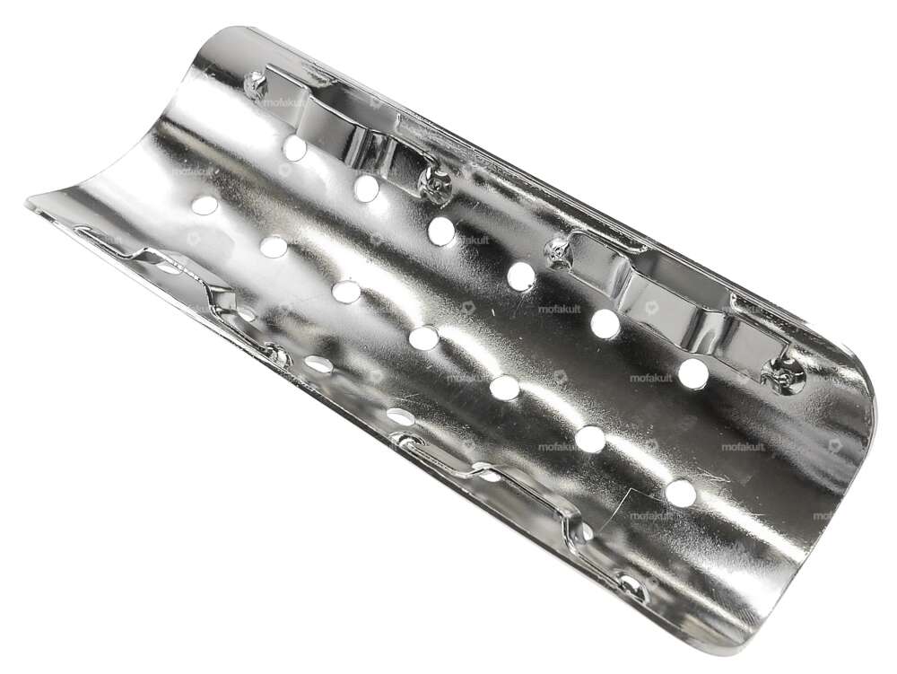 Auspuff Hitzeblech Löcher Stahl Chrom (150 mm) Carousel Image 2