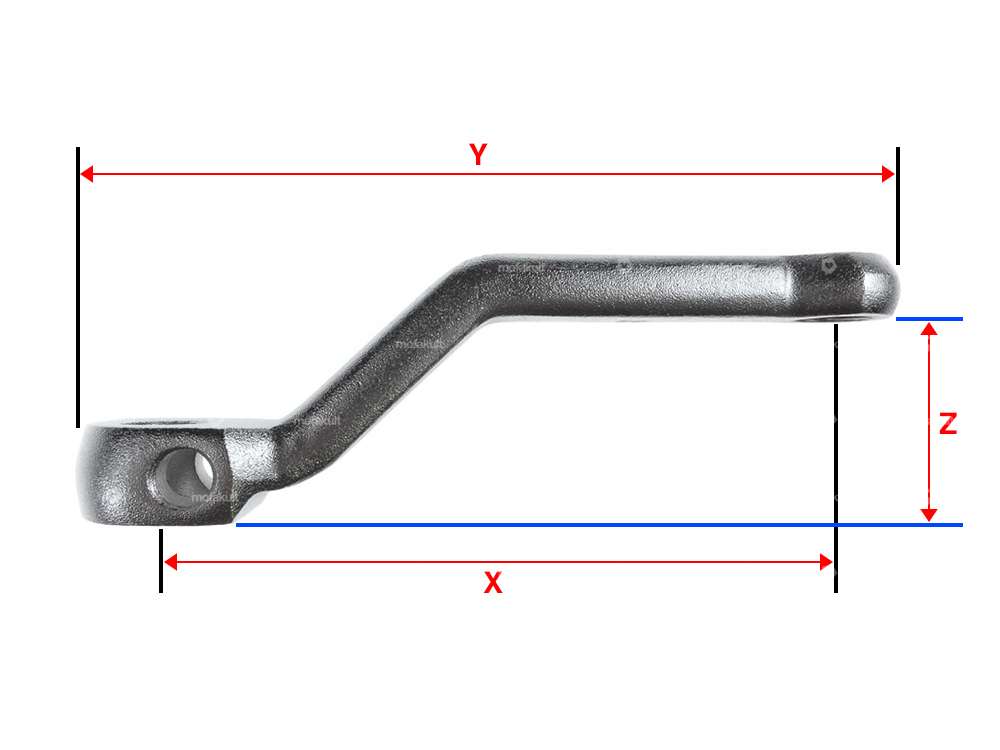 GPO pedal crank right chrome 157 mm strong cranked, angular Carousel Image 3