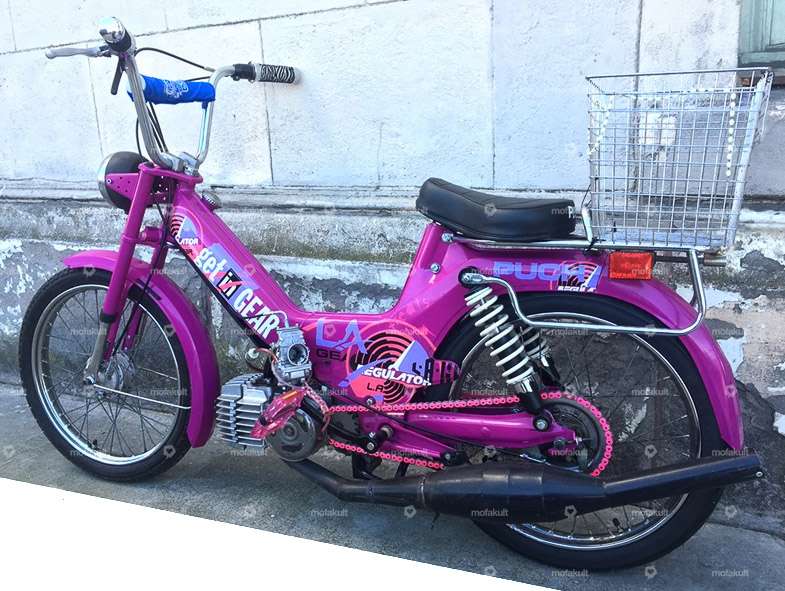 Sattel «PUCH» Schriftzug extra flach beige Carousel Image 5