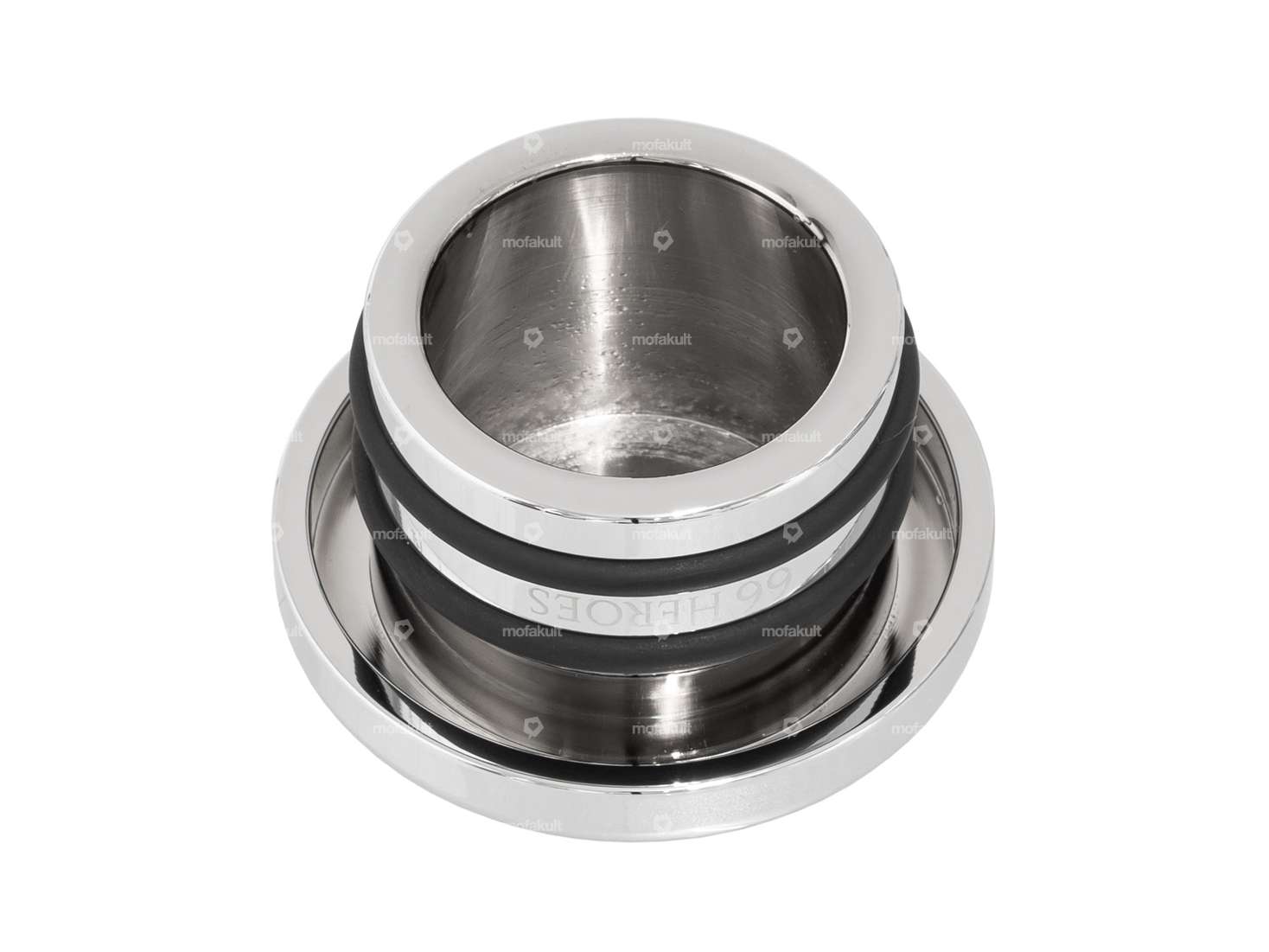 66HEROES Tankdeckel Alu «66HEROES» rund Chrom | Piaggio SI Carousel Image 2