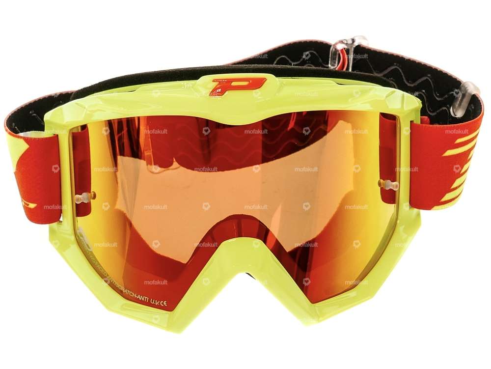 ProGrip goggles MX 3201 Raceline yellow orange mirrored Carousel Image 2