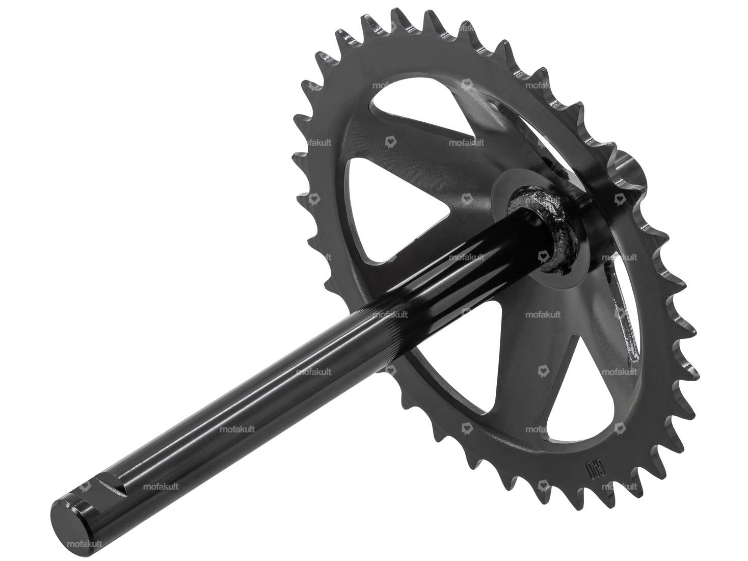 GPO pedal axle with rim 34 teeth black | Puch X30 Velux Carousel Image 2