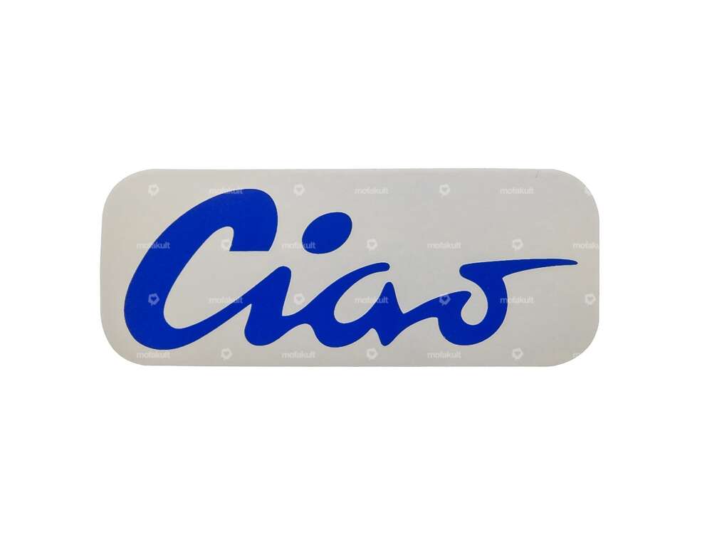 Aufkleber Tank «Ciao» blau 70 x 28 mm | Piaggio Ciao P, C9 Carousel Image 1