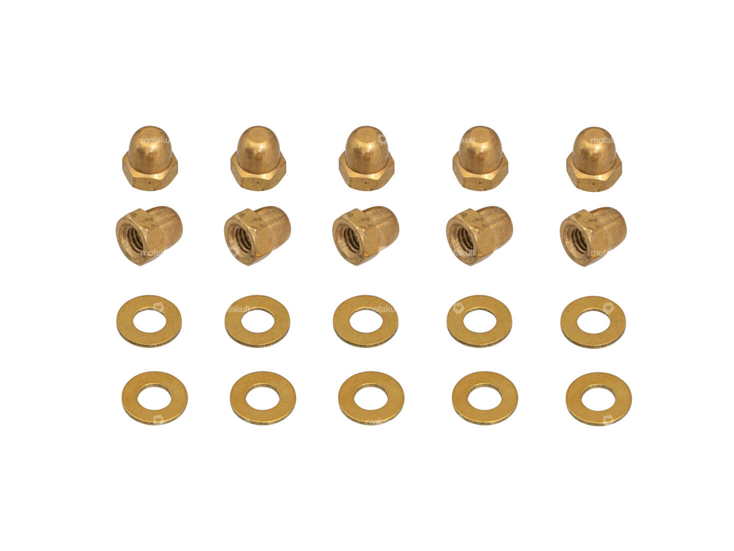 66HEROES M4 cap nut & washer set brass (10 pcs.) Carousel Image 1