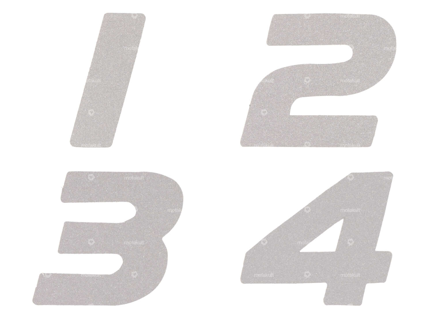 Sticker number "0 - 9" reflective silver (selection) Carousel Image 1