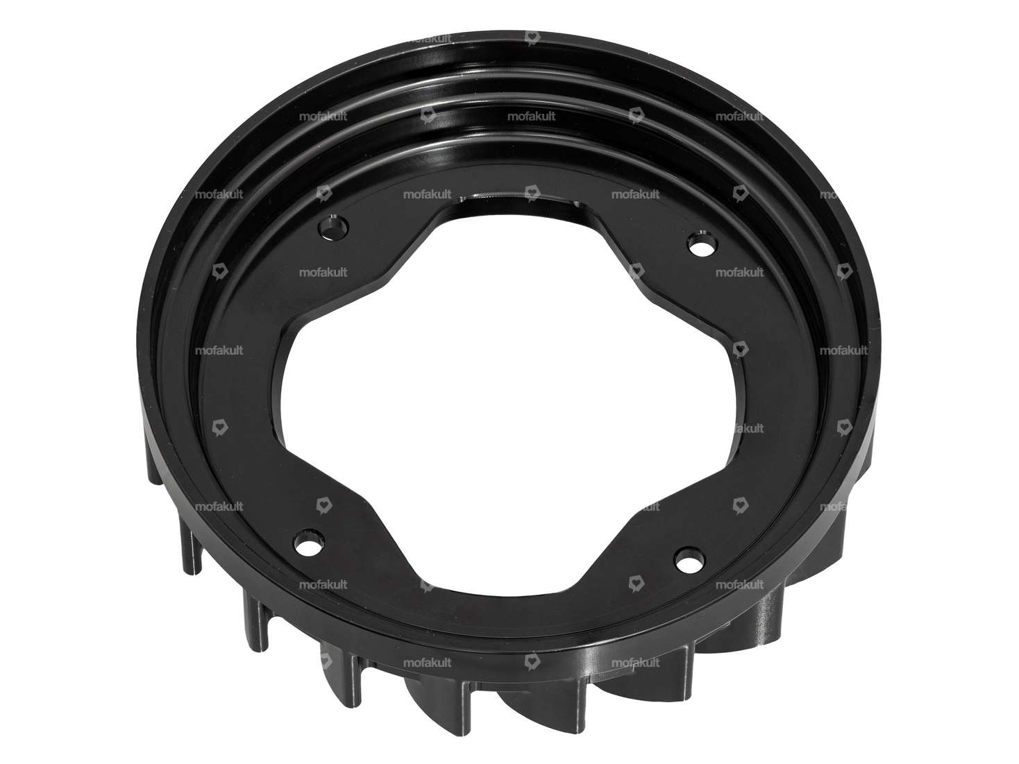 Lüfterrad Alu CNC schwarz | Minarelli V1 (108) Carousel Image 2