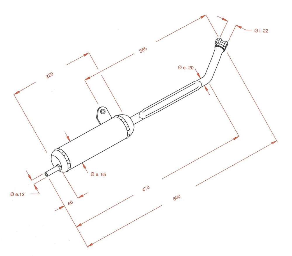 SITO exhaust Ø 20 mm | Piaggio Ciao, Bravo Carousel Image 4