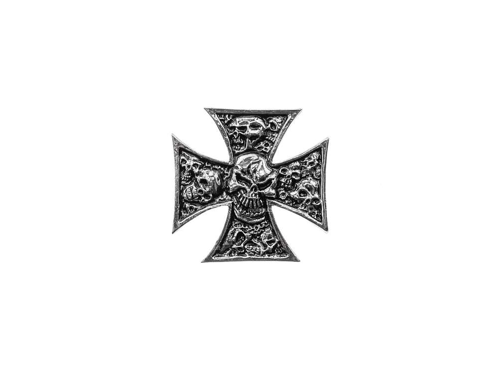 Emblem Iron Cross Skull chrome (adhesive film) Carousel Image 1