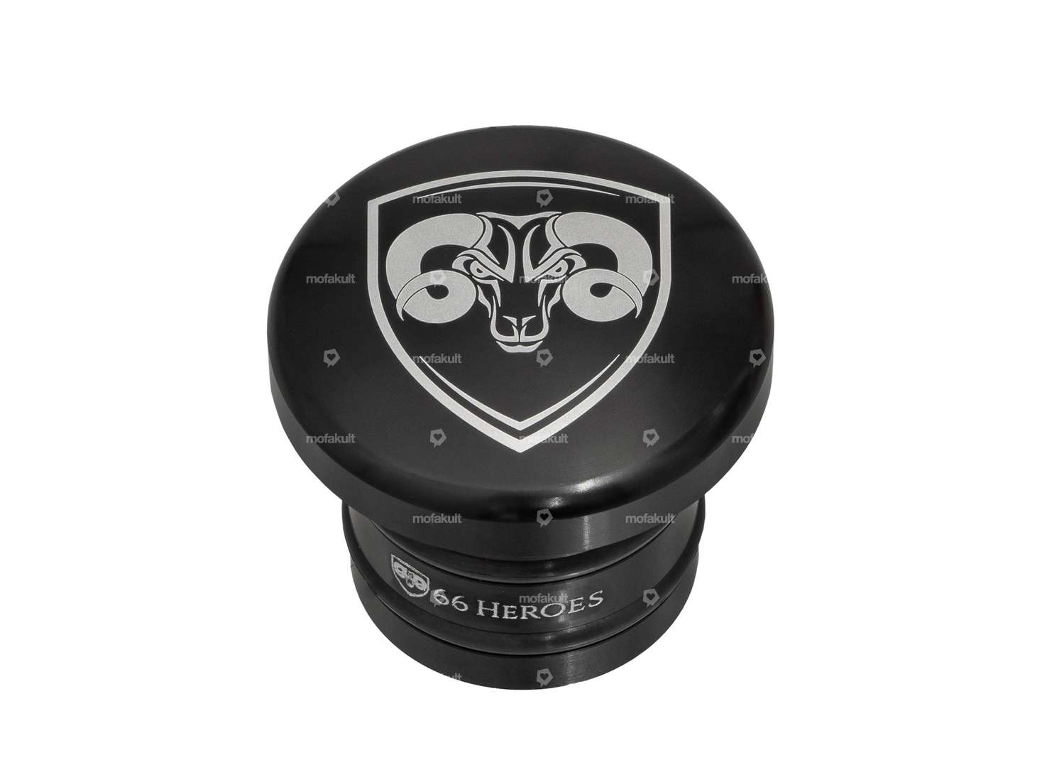 66HEROES Tank cap "66HEROES" black round | Piaggio Ciao, Bravo Carousel Image 1