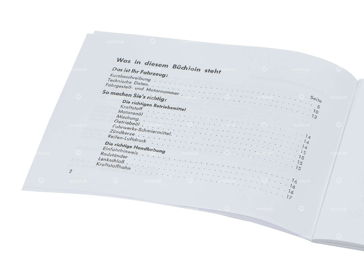 Operating instructions | Zündapp Mofa 25 / Moped M 50 Carousel Image 2