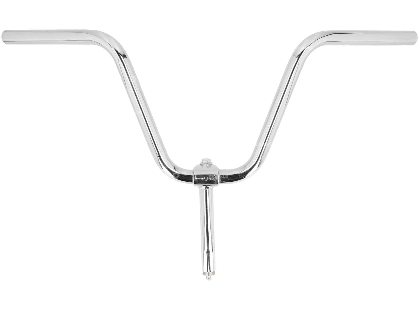 Handlebar stem 23 cm curved chrome Carousel Image 1