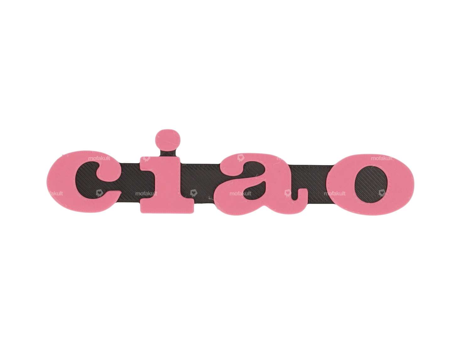 Emblem "ciao" plastic 3D pink / black Carousel Image 1