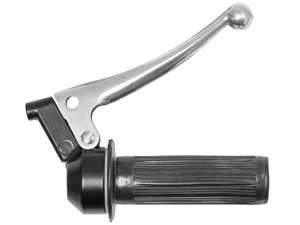 Gasdrehgriff 250 schwarz Blech-Hebel rund Rillen-Griffbezug Gasdrehgriff 250 schwarz Blech-Hebel rund Rillen-Griffbezug