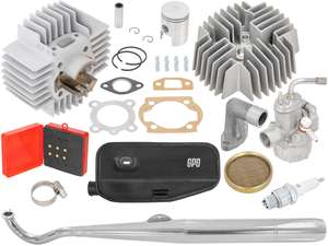 swiing® ingenious Tuning-Set 38 mm (mit Auspuffwahl) | Puch E50, ZA50 swiing® ingenious Tuning-Set 38 mm (mit Auspuffwahl) | Puch E50, ZA50