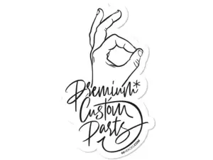 Aufkleber «66HEROES - Premium Custom Parts» 65 x 110 mm weiss Aufkleber «66HEROES - Premium Custom Parts» 65 x 110 mm weiss