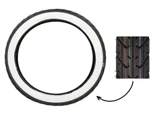 KENDA 2.50 x 16" tires K327 Semi-Slick whitewall KENDA 2.50 x 16" tires K327 Semi-Slick whitewall