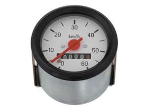 Tacho 60 km/h Ø 60 mm (weisses Ziffernblatt) Tacho 60 km/h Ø 60 mm (weisses Ziffernblatt)
