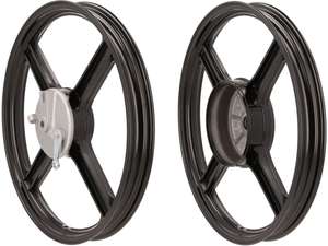 Felgensatz 16" Guss schwarz (4 Speichen) Nachbau | Piaggio Bravo Felgensatz 16" Guss schwarz (4 Speichen) Nachbau | Piaggio Bravo