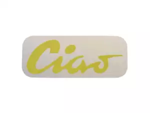 Aufkleber Tank «Ciao» gelb 70 x 28 mm | Piaggio Ciao P, C9 Aufkleber Tank «Ciao» gelb 70 x 28 mm | Piaggio Ciao P, C9