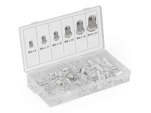 BGS Nietmuttern-Sortiment Alu M3 / M4 / M5 / M6 / M8 / M10 150-tlg. BGS Nietmuttern-Sortiment Alu M3 / M4 / M5 / M6 / M8 / M10 150-tlg.