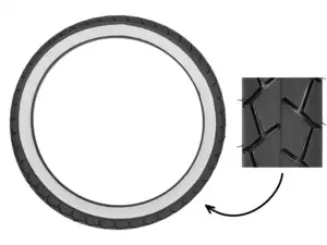 Mitas 2.75 x 17" Reifen MC11 Semi-Slick Weisswand Mitas 2.75 x 17" Reifen MC11 Semi-Slick Weisswand