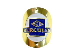 «Hercules» Markenschild am Steuerrohr (gebogen) «Hercules» Markenschild am Steuerrohr (gebogen)
