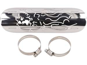 Exhaust heat plate "Flame Skull" chrome Exhaust heat plate "Flame Skull" chrome