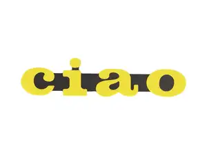 Emblem "ciao" plastic 3D yellow / black Emblem "ciao" plastic 3D yellow / black