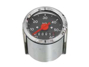 Tacho 60 km/h Ø 48 mm (schwarzes Ziffernblatt) Tacho 60 km/h Ø 48 mm (schwarzes Ziffernblatt)